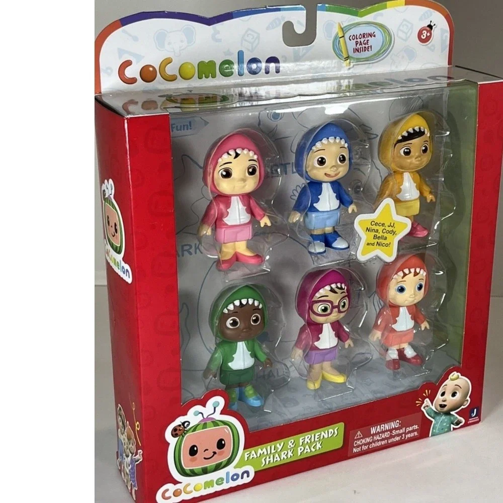 CoComelon Family Friends Shark  Mini‎ Figures 6 pc JJ Cece Nina Cody Stella Nico